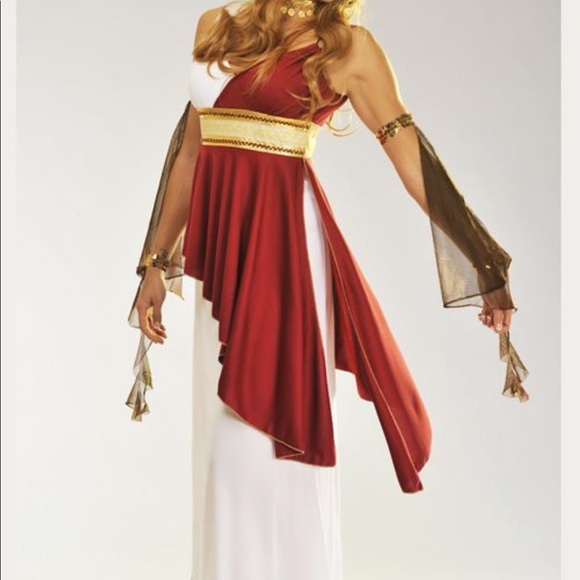 NWT IMPERIAL EMPRESS Red White Roman Greek Costume - Picture 5 of 7